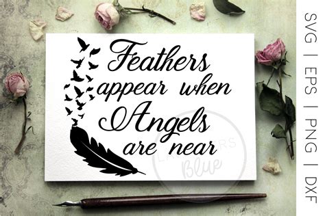 Download Feathers Appear when Angels Are Near SVG File - SVG Design Cricut SVG DXF Files