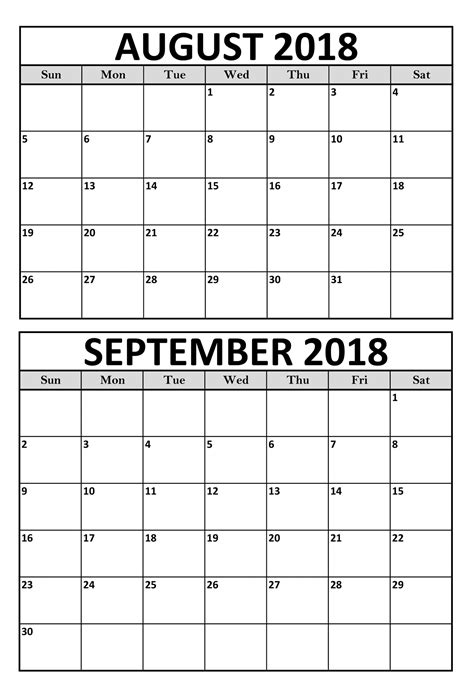 Features of August September 2024 printable calendar