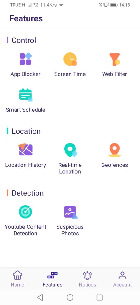 Features of FamiSafe include: