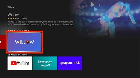 Features of using the app version of Willow TV are: