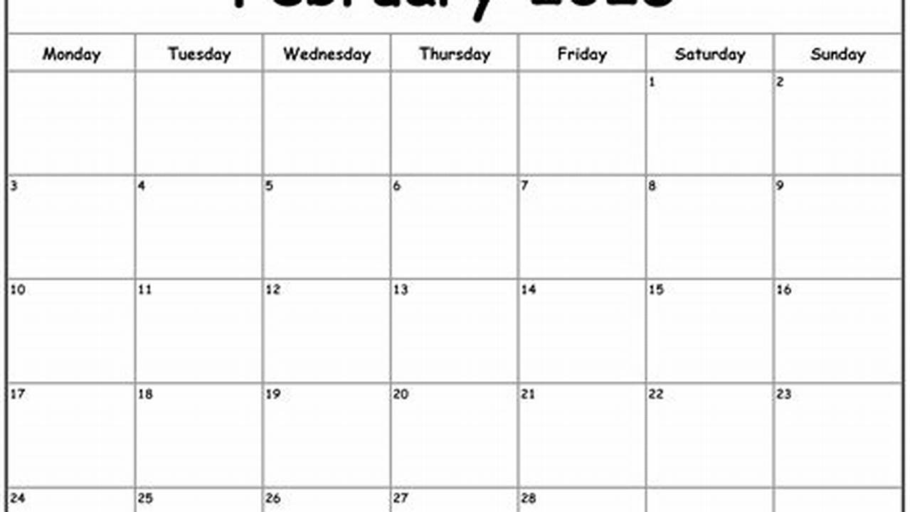 Feb Week Calendar 2025
