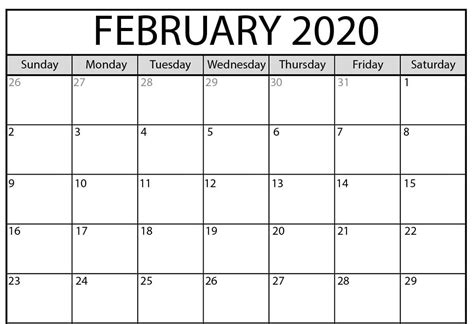 Feb 20 Calendar
