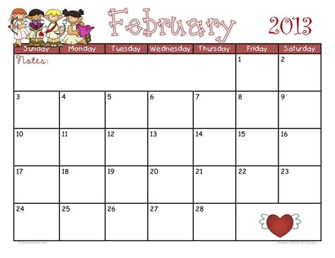 Feb 2013 Calendar
