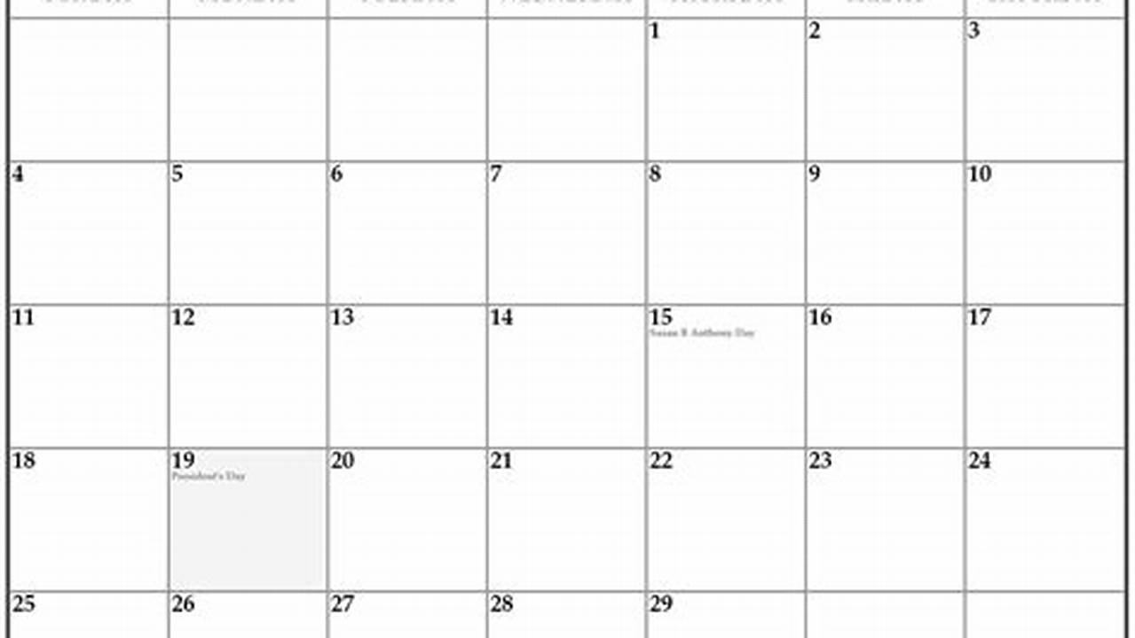 February 2024 Calendar With Federal Holidays