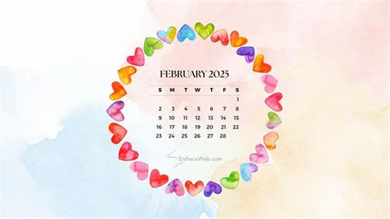 February 2025 Calendar Computer Background