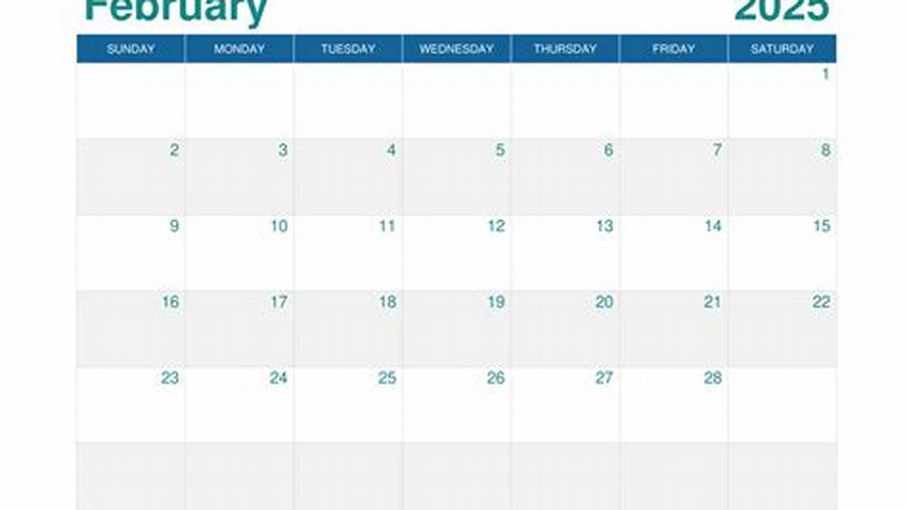 February 2025 Calendar Excel Format