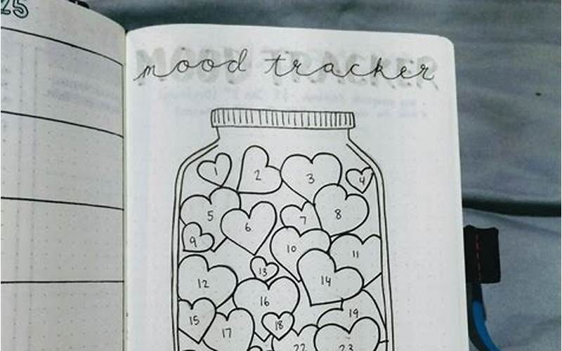 February Bullet Journal Mood Tracker