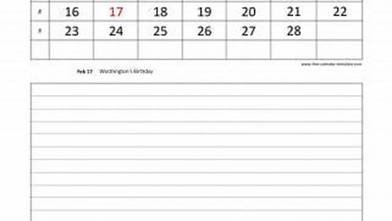 February Printable Calendar 2025 With Notes Printable