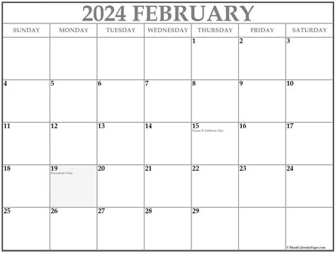 February 2023 Calendar With Holidays Printable