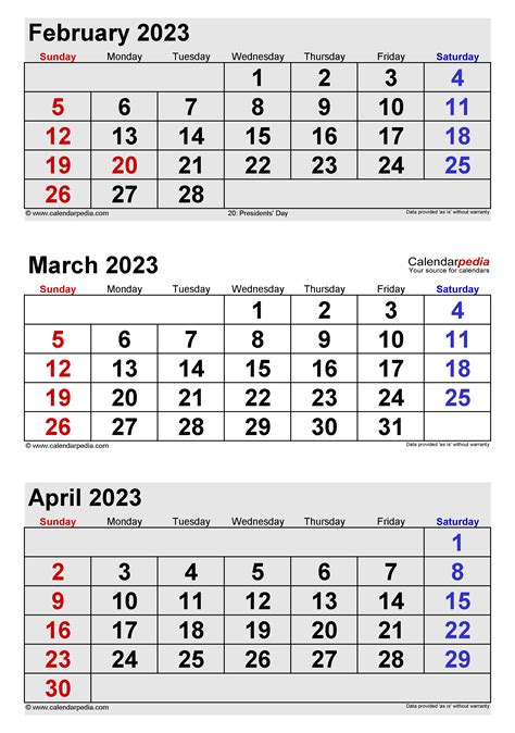 February and March 2023 Calendar Calendar Quickly