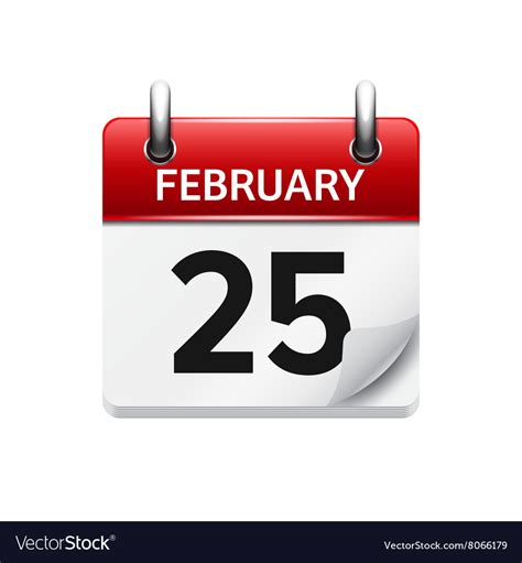February 25th Calendar