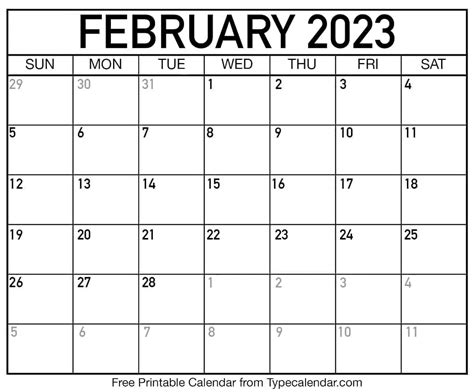 February 3023 Calendar
