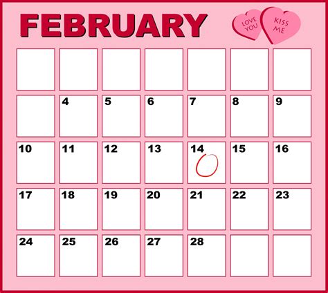 February Valentine Calendar