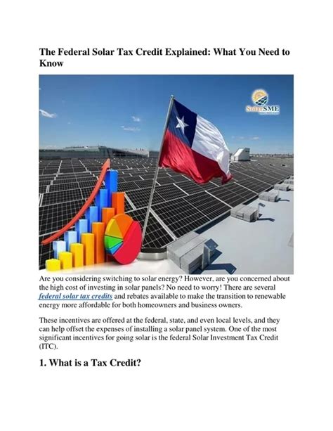 Federal Solar Investment Tax Credit Explained