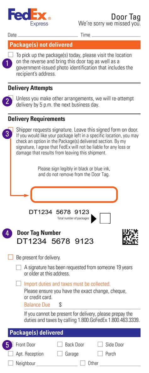 Fedex Printable Door Tag