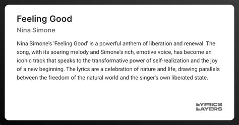Feeling Good - Traduction