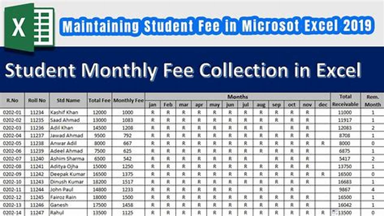 Fees, Excel Templates