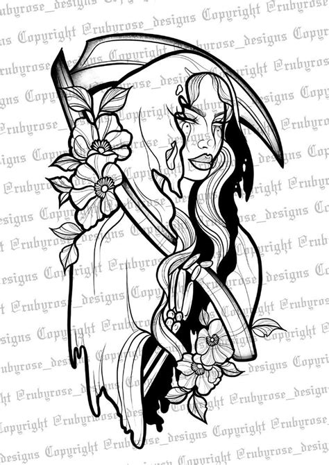 Female Grim Reaper Tattoos