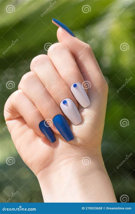 Female Hand Rhinestones Nail Design