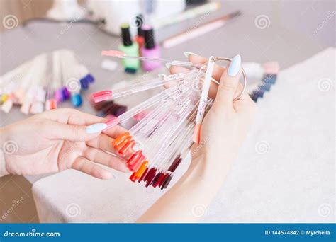 Female Hands Multiple Color Nail