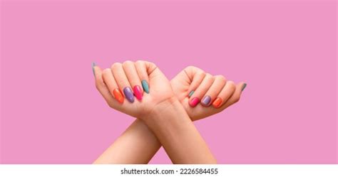 Female Hands One Long Colorful