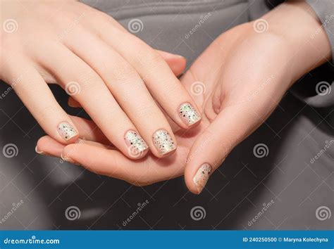 Female Model Hands Clear Nail