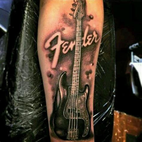 fender guitar tattoo by Zsolt Mihaly, Stotker Tattoo