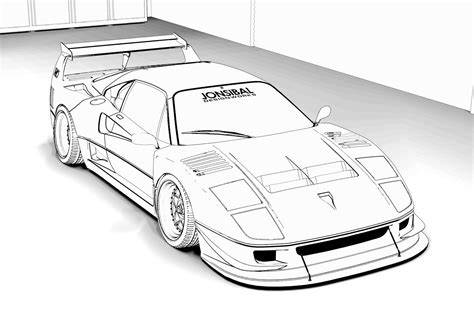 Ferrari F40 Kleurplaat Auto Ferrari