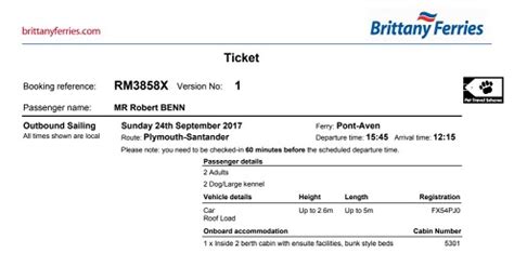 Ferry ticket types