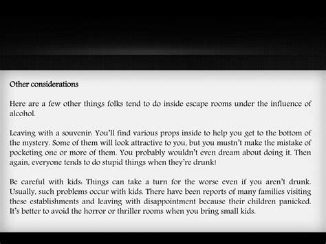 Few other Considerations