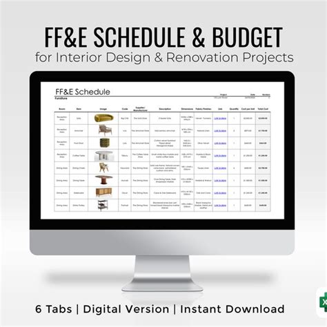 Ff&e Schedule Template