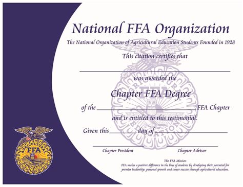 Ffa Certificate Template
