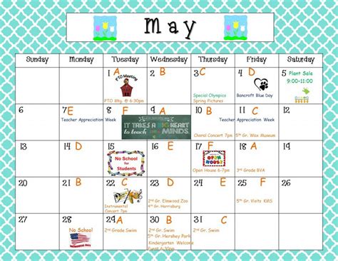 Field Elementary Calendar