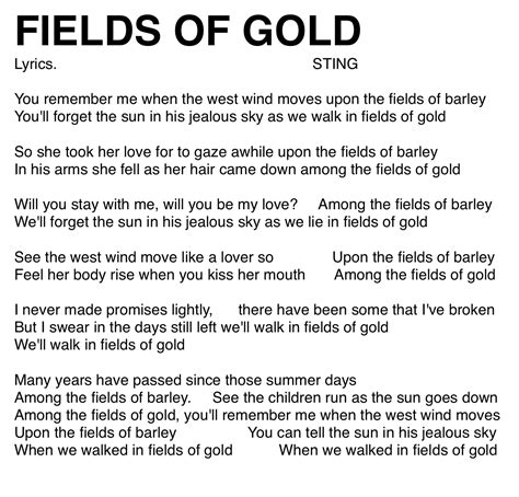 Fields Of Gold Traduction