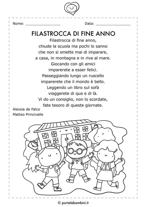 Filastrocche per la Fine dell'anno scolastico - Lavoretti Creativi