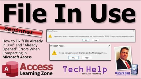 File Is Already Open or In Use