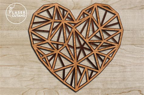 Download Files Laser Cut - Polygonal Heart Commercial Use