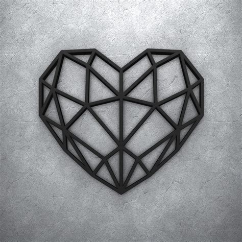 Download Files Laser Cut - Polygonal Heart Commercial Use DXF Files