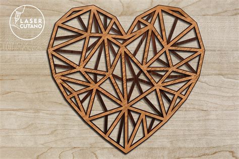 Download Files Laser Cut - Polygonal Heart Images