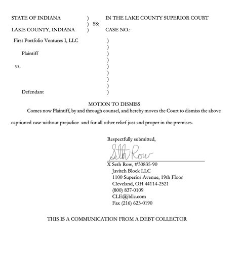 Filing a Motion to Dismiss