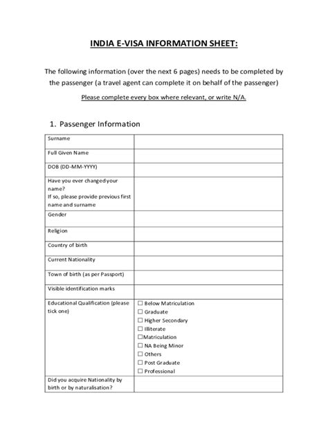 Filing the e-Visa Application Form