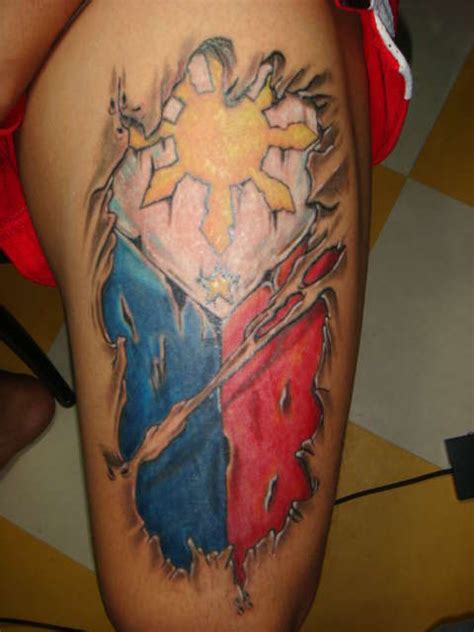 Flag of the Philippines Filipino tattoos, Sun tattoos