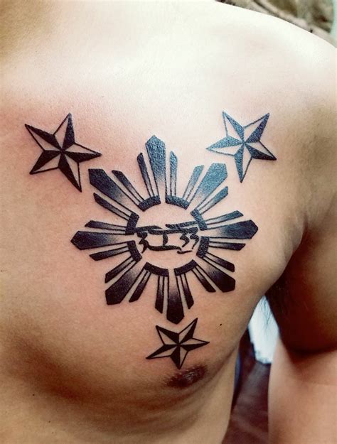 Filipino sun and stars with Celtic knots filling the sun