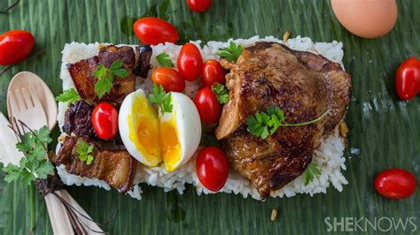 Filipino lunch spread