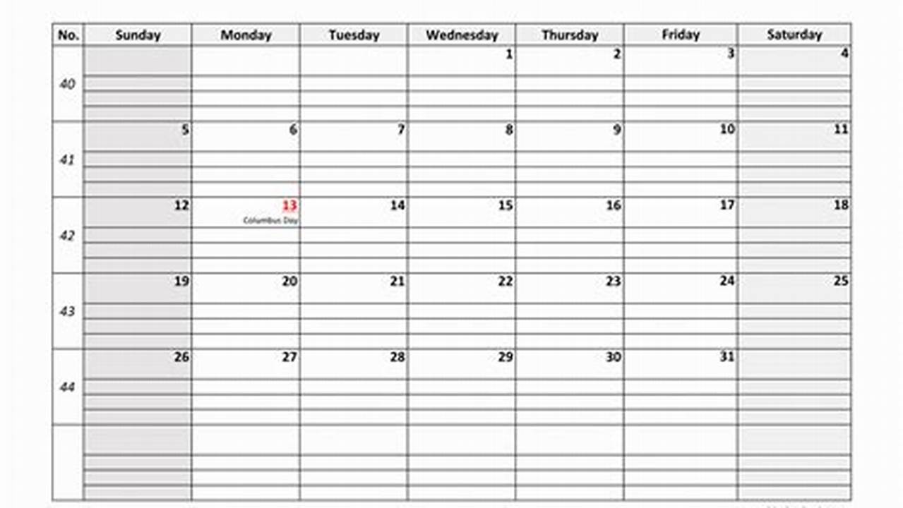 Fill In Calendar October 2025