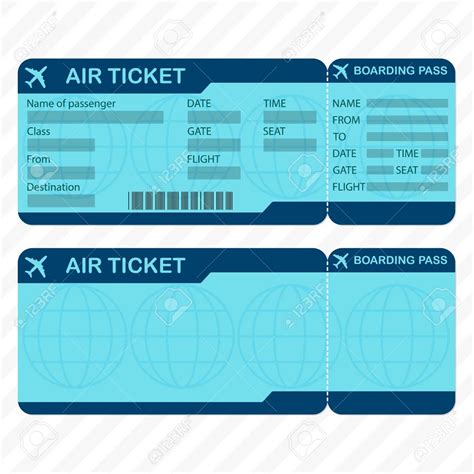 Fill In Blank Free Editable Airline Ticket Template