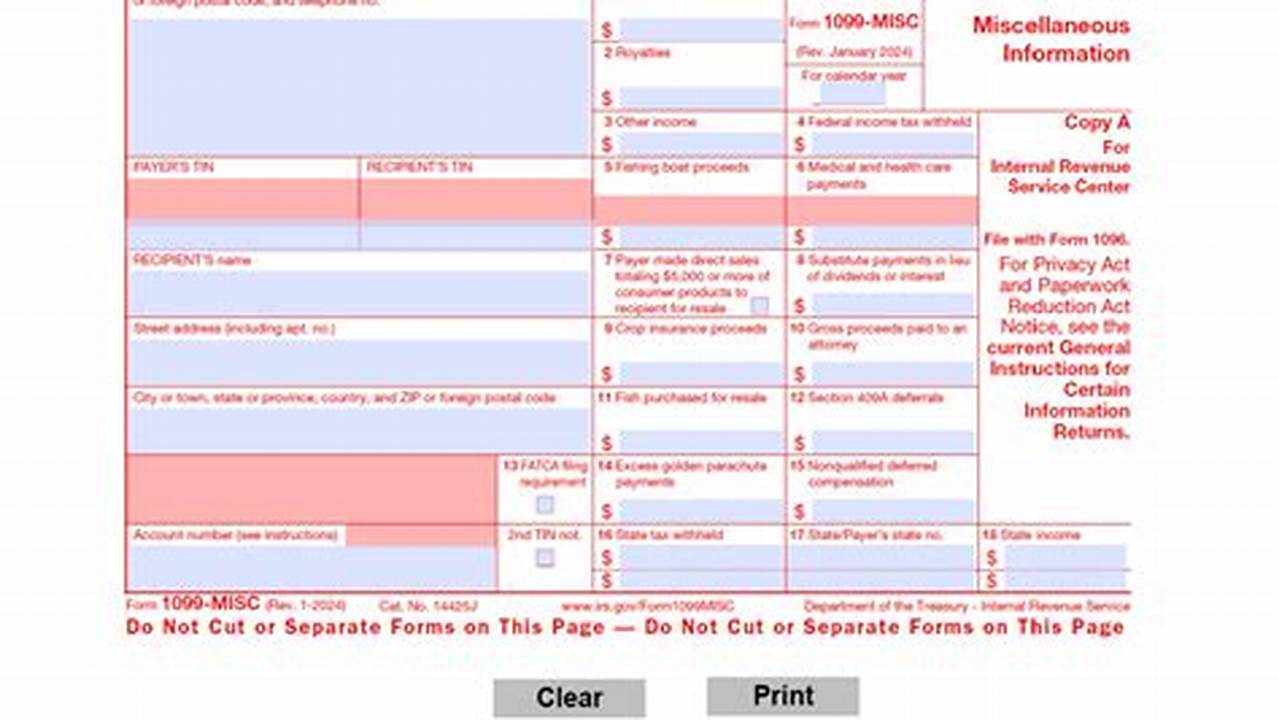 Fillable 1099 Form 2025