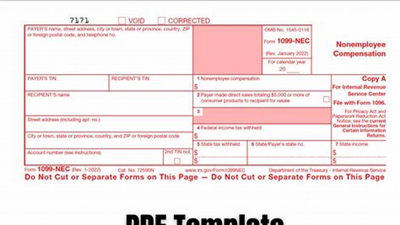 Fillable 1099 Nec Form 2025