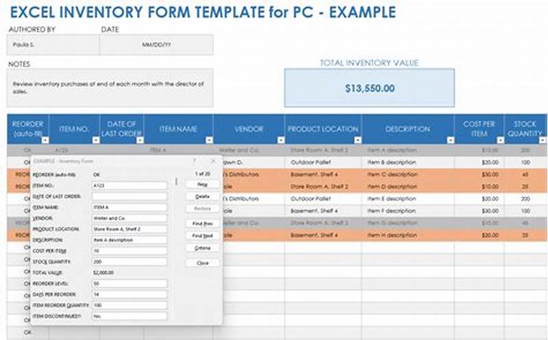 Fillable Form In Excel