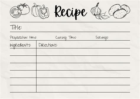 Fillable Recipe Card Template For Word